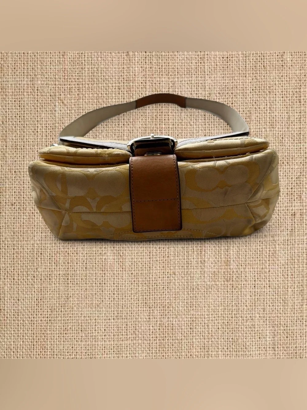 Vintage Coach Soho Signature Buckle Flap Shoulder Bag Yellow 1852 *Read*